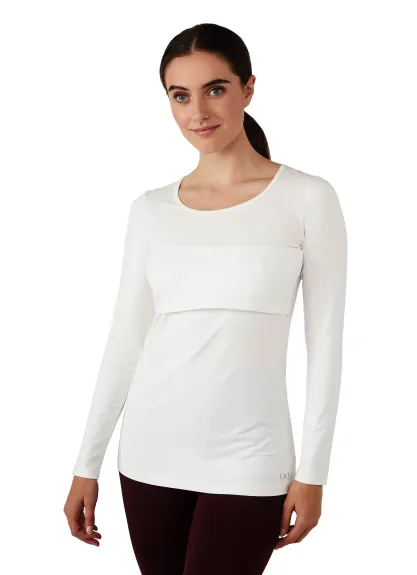 Charlotte Long Sleeves Round Neck Nursing Top - Modern Eternity Maternity