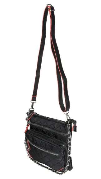 Nicci Nylon Crossbody Bag with PU Trim