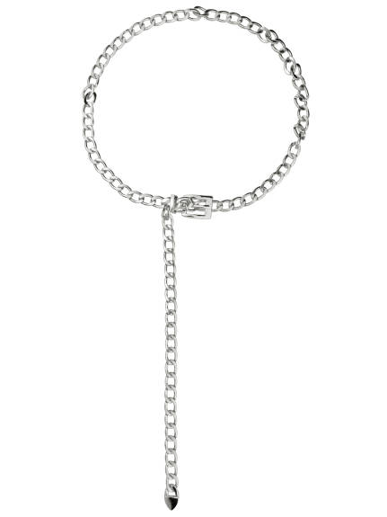 Allegra K- Metal Chain Belts Square Buckle