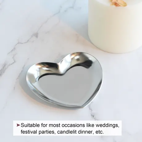 Cheibear- Stainless Steel Heart Plate Decor 2pcs