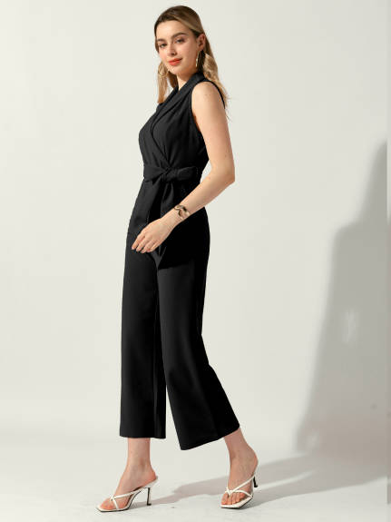 Allegra K - Sleeveless High Waist Jumpsuit Romper