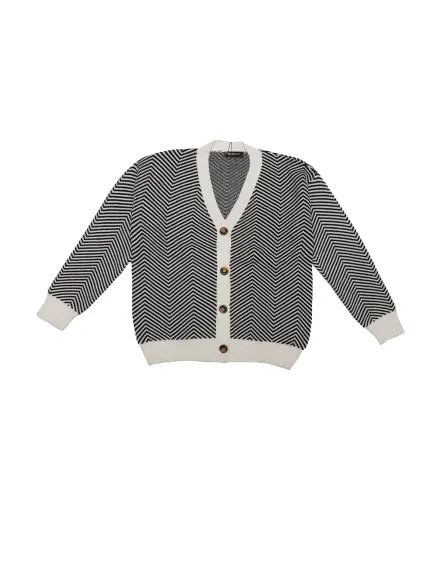 Allegra K - Button Down Striped Cardigan Sweater