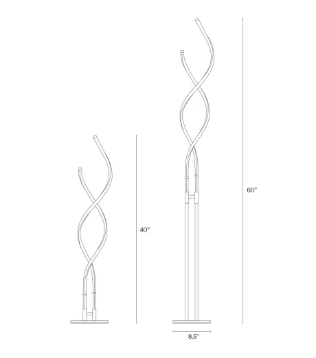 Embrace Led Spiral 2-in-1 Floor And End Table Lamp Combo With Adjustable Height