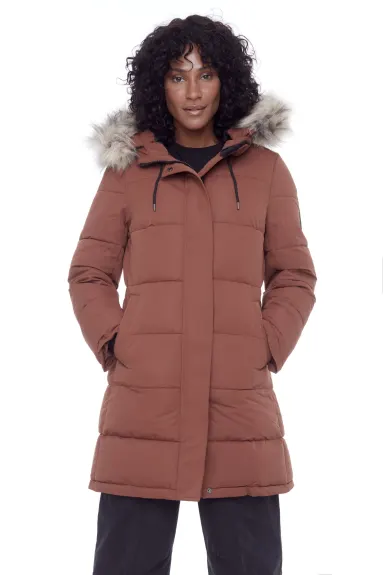 Alpine North - AULAVIK | Parka Mi-Long à Capuche et Duvet Vegan Recyclé pour Femme