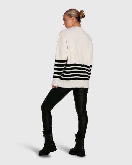 Belle & Bloom Everything I Do Oversize Striped Knit - Black White