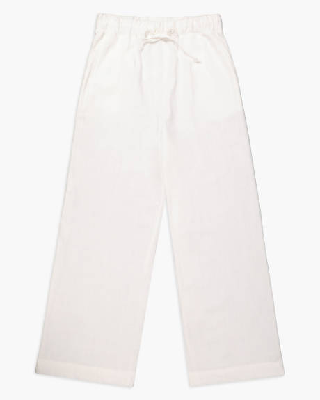 Wide Leg Cotton Slub Pants