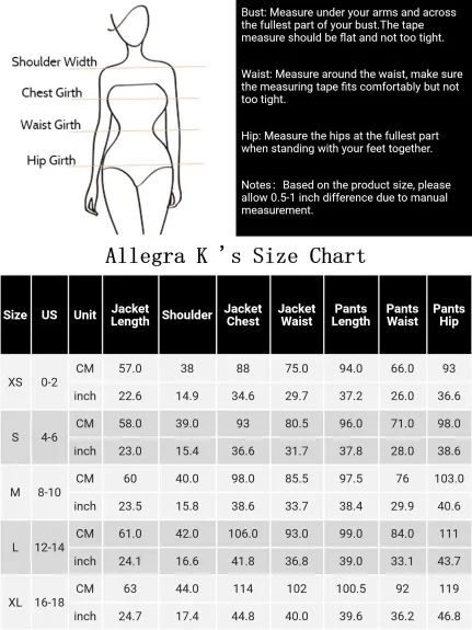 Allegra K - Short Sleeve Blazer Pants Suits