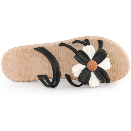 Allegra K - Espadrille Sunflower Beach Flat Slides Sandals