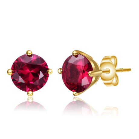 Rachel Glauber 7mm Stud Earrings with Colored Cubic Zirconia