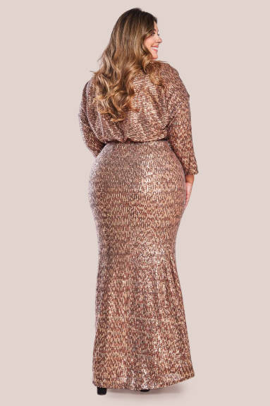 Goddiva  - Sequin Cowl Maxi Dress