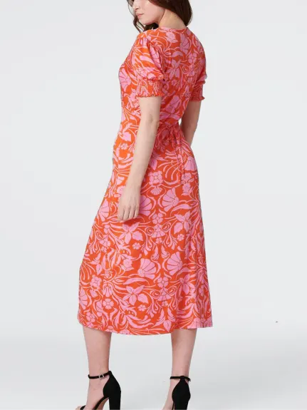 Paula Robe Moulante Imprimé Floral Orange