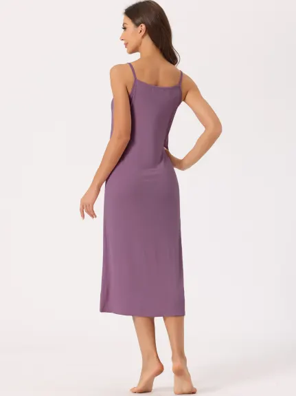 cheibear - Cami Tank Sleeveless Midi Sleepdress