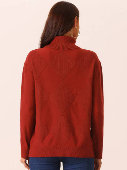 Allegra K -  Basic Knitted Turtleneck Sweater