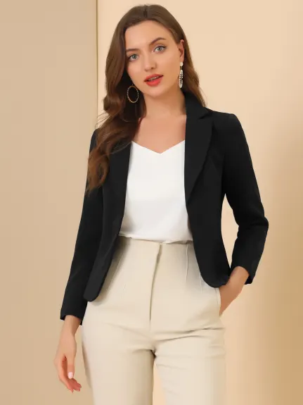 Allegra K- Open Front Crop Blazer Jacket