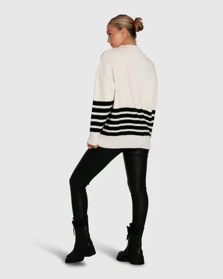 Everything I Do Oversize Striped Knit - Black White