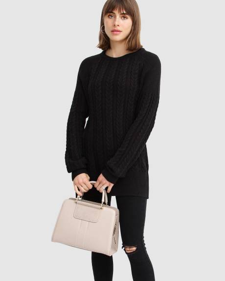 Belle & Bloom - At Last Cable Knit Jumper with Slit