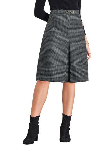 Hobemty - High Waist Plaid Tartan Skirt