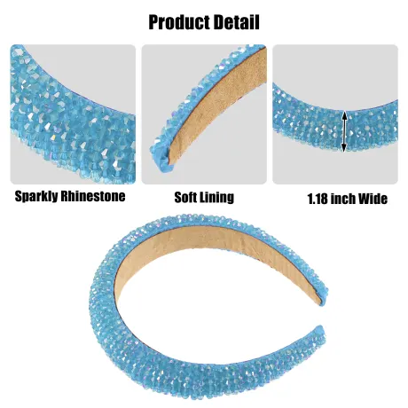 Unique Bargains- Rhinestone Bling Padded Headband Hairband