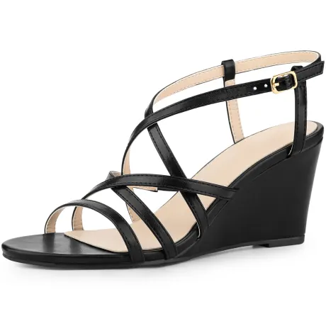 Allegra K- Strappy Slingback Wedges Heel Sandals