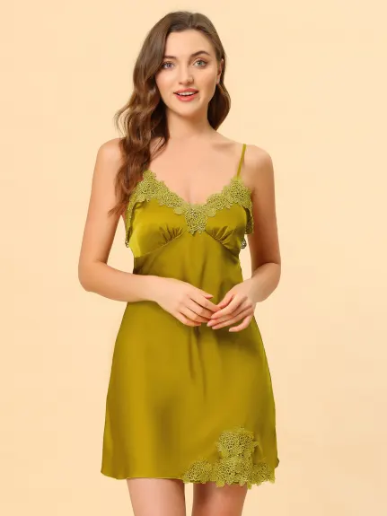 Allegra K - Satin Lounge Camisole Nightgowns