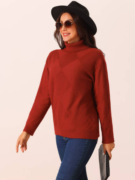 Allegra K -  Basic Knitted Turtleneck Sweater