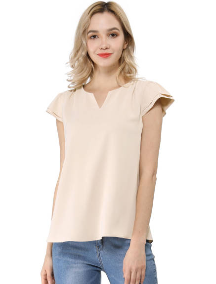 Allegra K- Short Cap Sleeve Work Blouse Pack, White Combo1