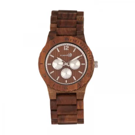 Earth Wood - Bonsai Bracelet Watch w/Day/Date - Red