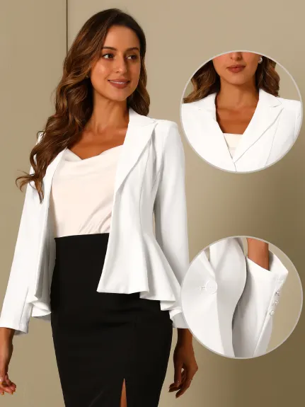 Allegra K - Single Button Dressy Peplum Blazer