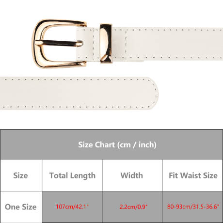 Allegra K- Faux Leather Gold Buckle Waist Belt