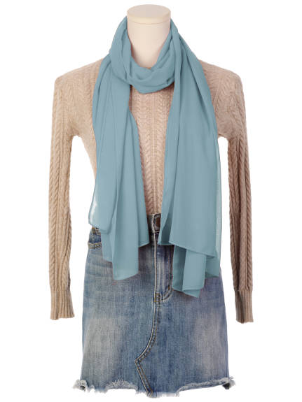 Allegra K- Solid Chiffon Sheer Long Scarf