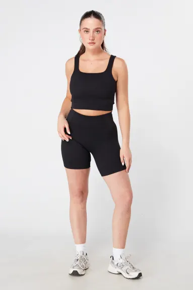 Twill Active Rib Cycle Short - BLACK