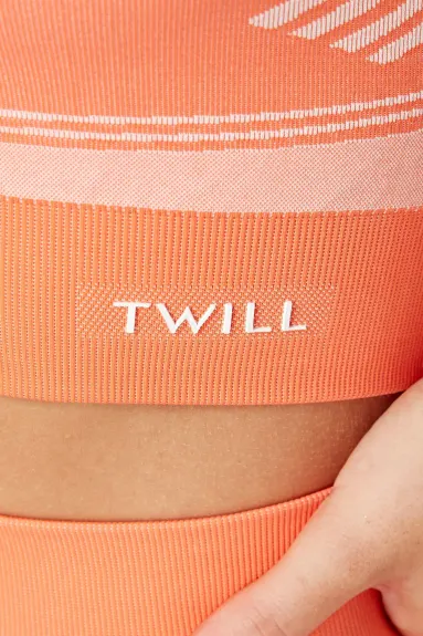 Twill Active - Recycled Colour Block Body Fit Seamless Sports Bra - Coral