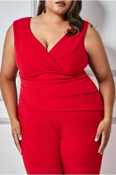 Goddiva - Bardot Scuba Jumpsuit  - Plus size