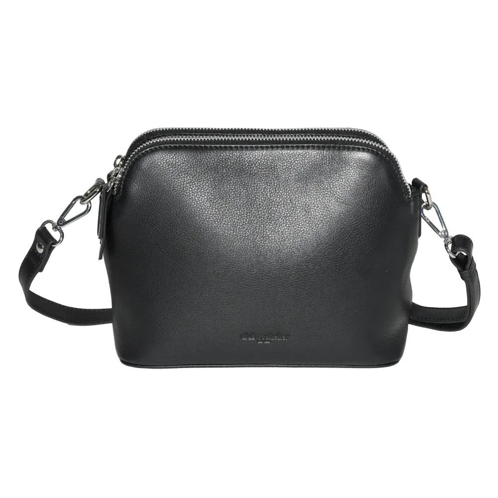 Club Rochelier Leather Double Zipper Crossbody