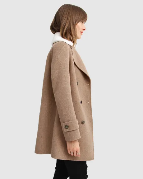 Belle & Bloom Liberty Sherpa Collar Wool Blend Coat