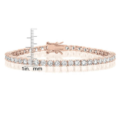 Rachel Glauber 4MM Tennis Bracelet with Clear Cubic Zirconia