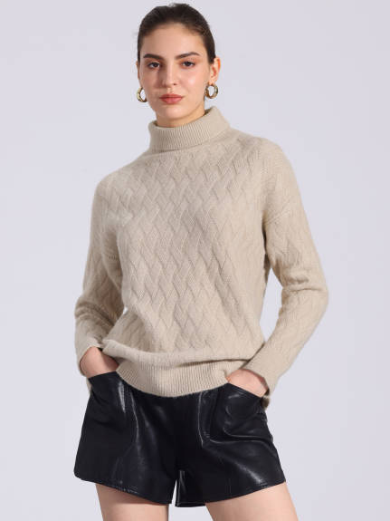 Allegra K - High Neck Ribbed Pullover Sweater