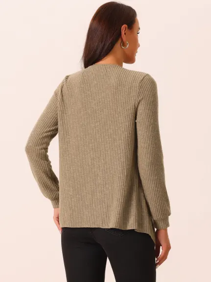 Allegra K - Cardigan drapé à ourlet irrégulier en tricot