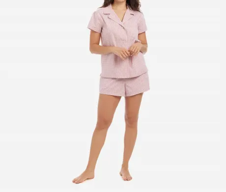 The Sleep Code - Gingham Cotton Classic Short Pj Set