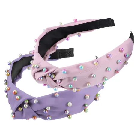 Unique Bargains- 2 Pcs Colorful Knotted Headband