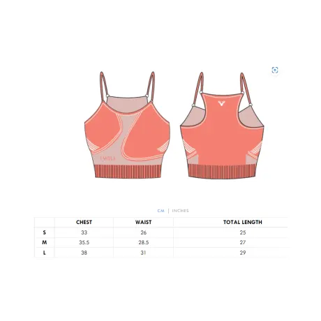 Twill Active - Recycled Colour Block Body Fit Seamless Sports Bra - Coral