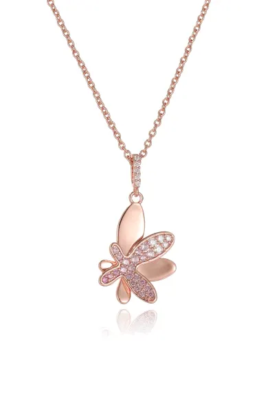 Classicharms-Pavé Diamond Butterfly Pendant Necklace