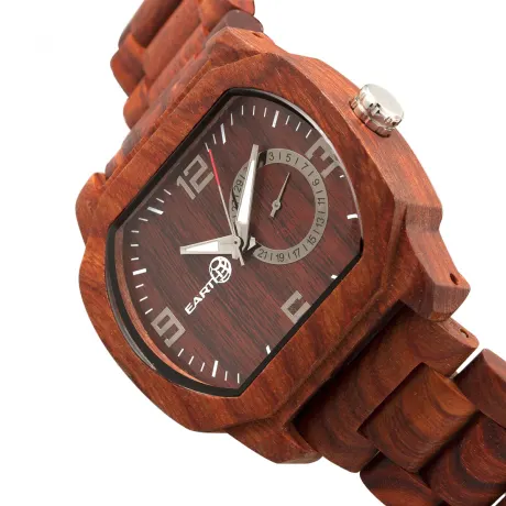 Earth Wood - Montre bracelet écailleuse avec date - Olive