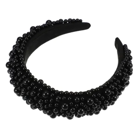 Unique Bargains - Faux Pearls Wide Padded Headband