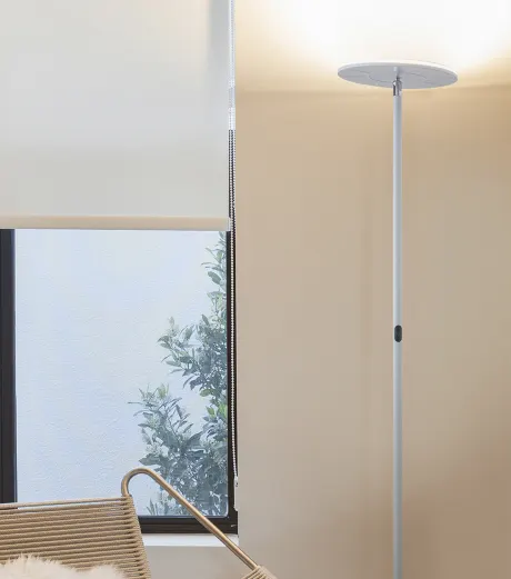 Sky Flux Led Torchiere Floor Lamp With Adjustable Head And 3 Color Temperature Options