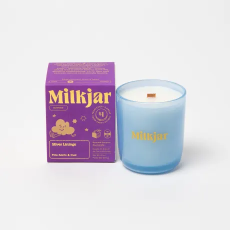 Bougie de Soja et de Coco Milk Jar Silver Linings | Palo Santo & Oud 8oz