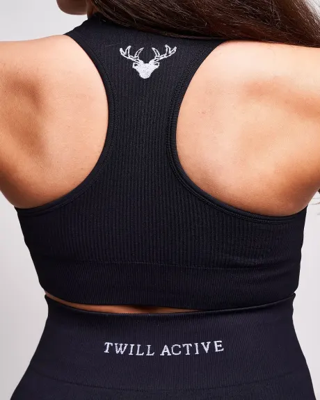 Twill Active - Soutien-gorge de sport Linea Recycled Rib Racer - Noir