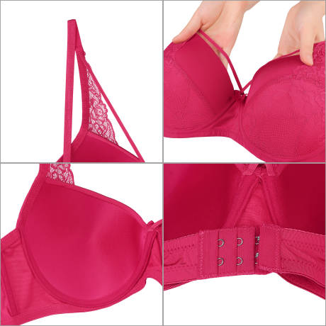 Allegra K- Plus Size Bras Full Coverage Figure Minimizer Bras Panties Sets