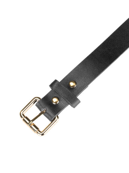 Allegra K- Skinny Pin Buckle Faux Leather Waist Belt