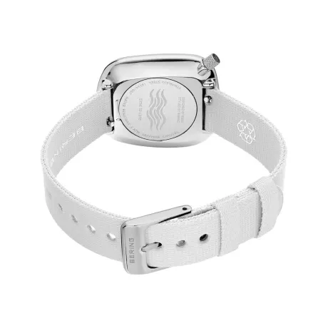 BERING - 30mm Ladies Pebble Stainless Steel Watch In Silver/White